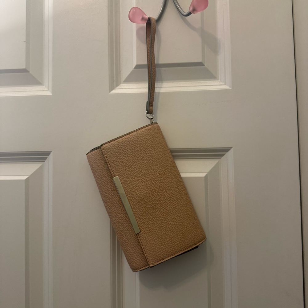 Tan clutch for formal event
